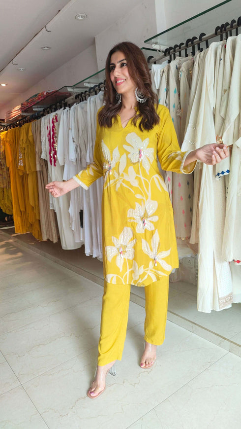 Lily Yellow Kurta Coord Set